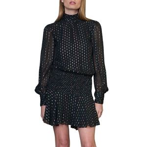 ML Monique Lhuillier Smocked Waist Mini Dress